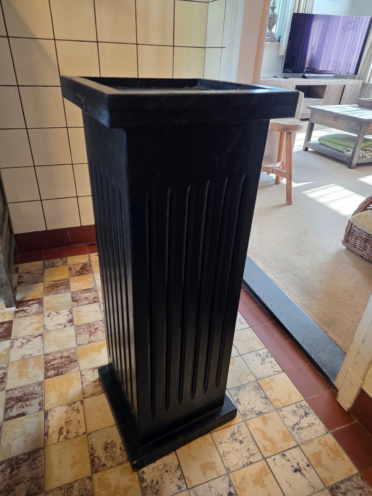 brocante houten zuil/ console, Antiek en Kunst, Ophalen