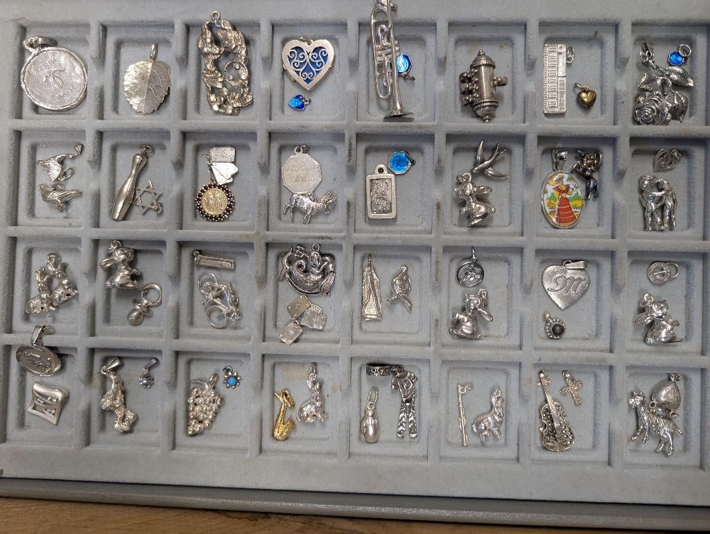 partij zilveren vintage sieraden alles gemerkt 835/925, Ophalen, Zilver, Overige typen, Met edelsteen