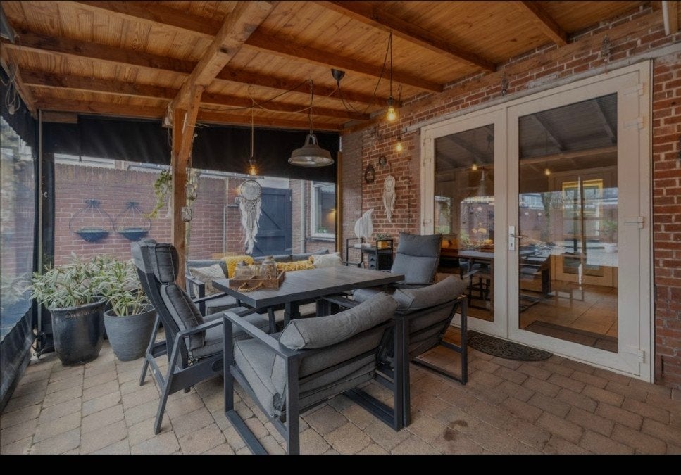 Houten veranda - zelf demonteren en ophalen, Tuin en Terras, Overkappingen, Ophalen of Verzenden, Gebruikt, Veranda