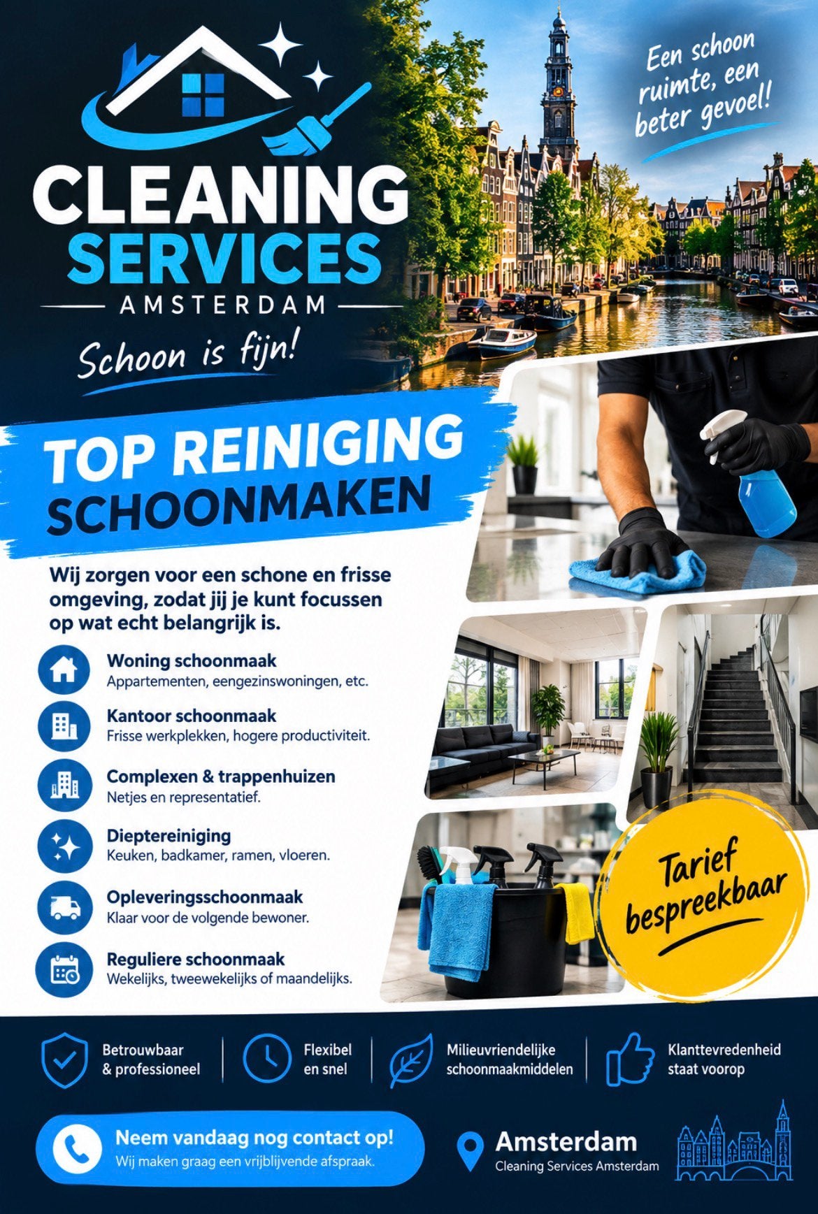 Professionele Schoonmaak Amsterdam | Woning, Kantoor, Schoonmaken bedrijfsruimte
