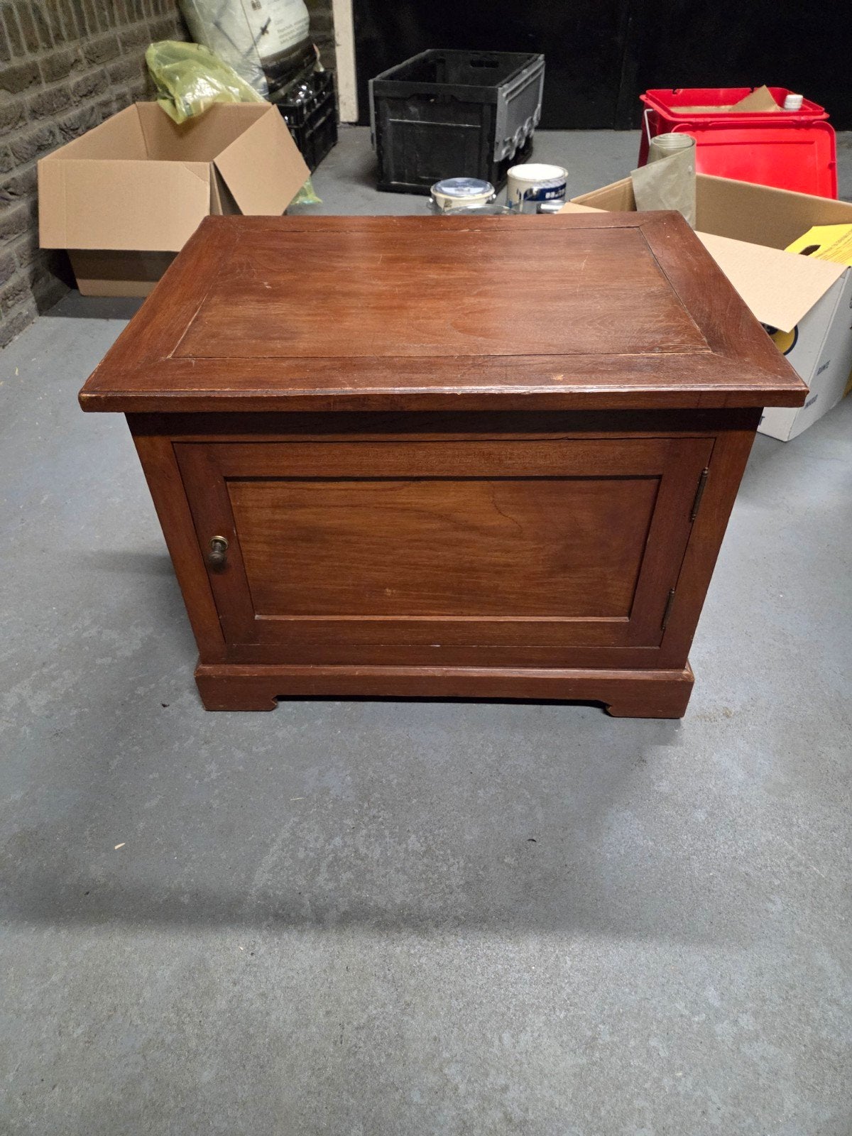 Antieke houten commode/toiletkast met marmeren zitting, Antiek en Kunst, Ophalen