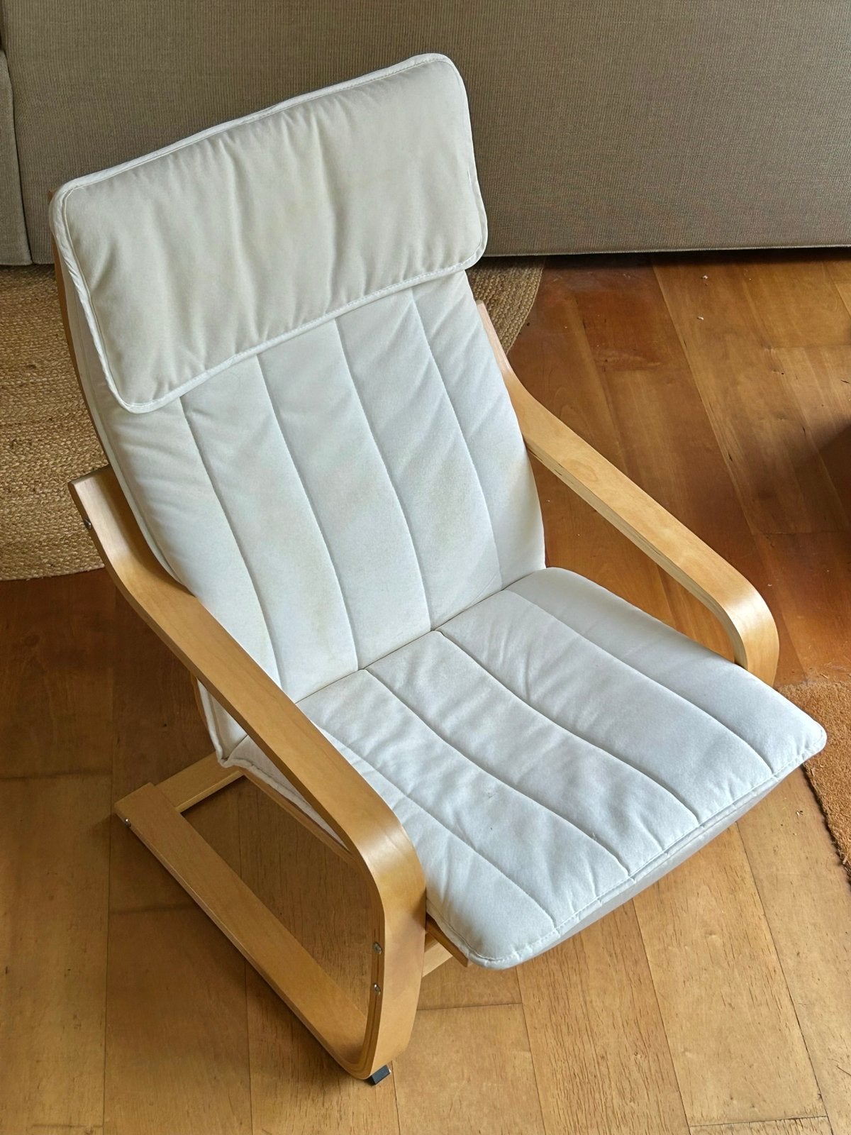 IKEA Poäng Fauteuil, Wit, Huis en Inrichting, Fauteuils, Ophalen, Gebruikt, 75 tot 100 cm, 50 tot 75 cm