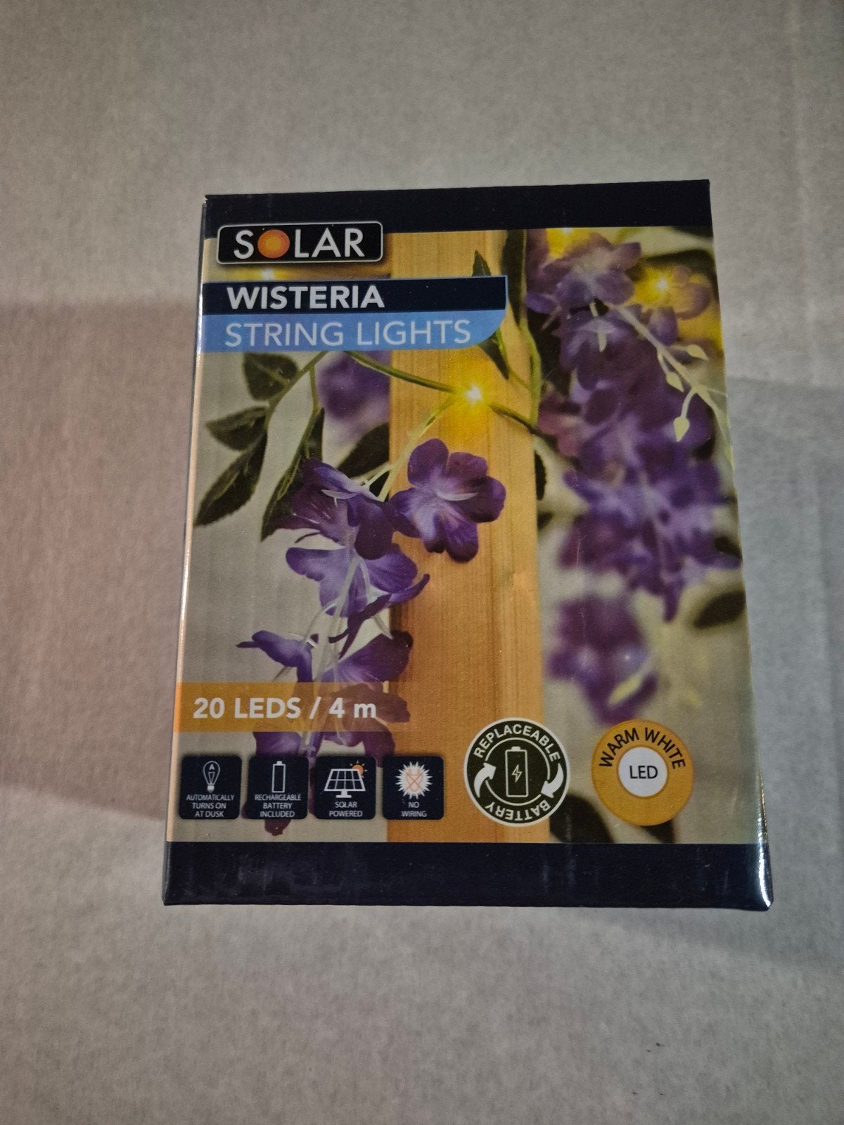 Solar Wisteria String Lights - 20 LED's / 4 Meter, Tuin en Terras, Zonne-energie, Kunststof, Minder dan 50 watt, Overige typen