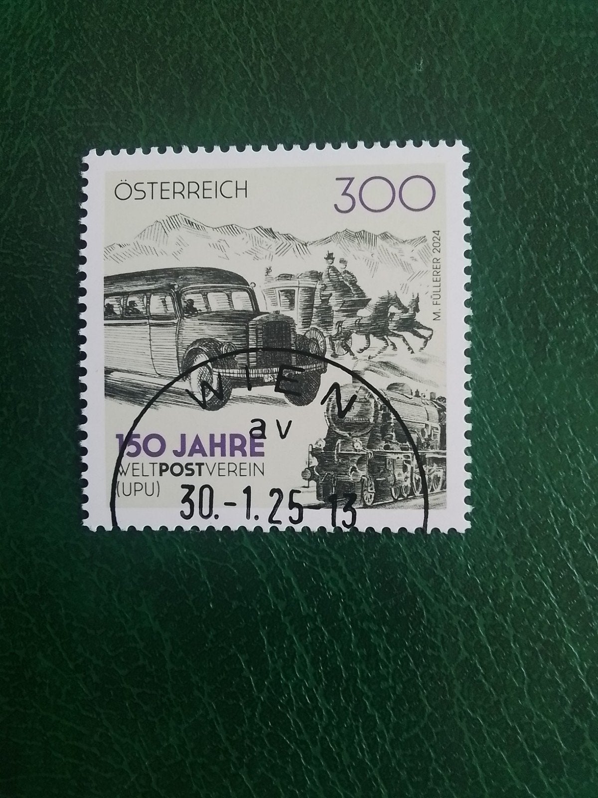 Oostenrijk gestempeld trein, bus, koets, Ophalen of Verzenden, Gestempeld