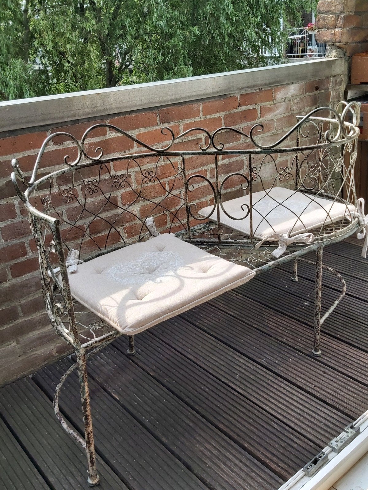 Prachtig tête-a-tête tweezitsbankje. Clayre & Eef!, Tuin en Terras, Ophalen, Zo goed als nieuw, Metaal