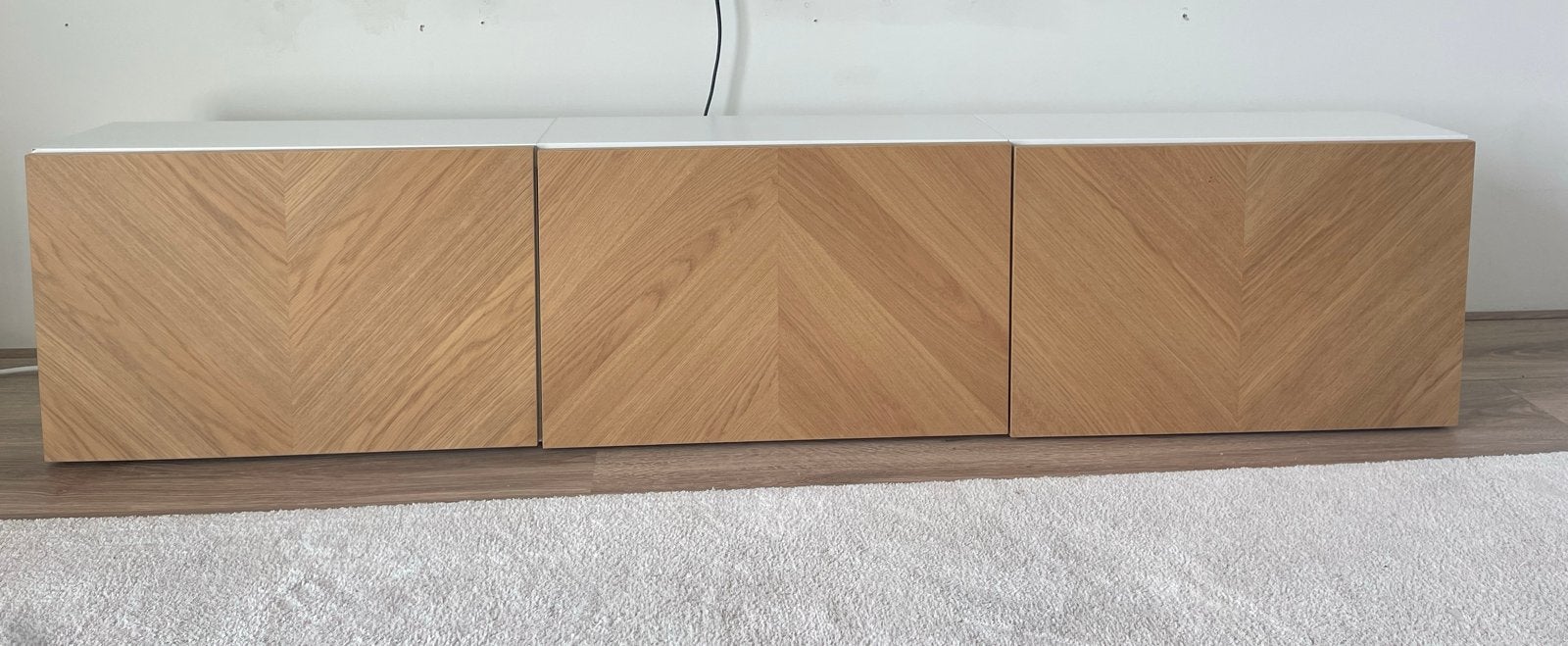 IKEA BESTÅ meubel met Hedeviken eikenfineer deuren, Ophalen, 150 tot 200 cm, Eikenhout, Zo goed als nieuw