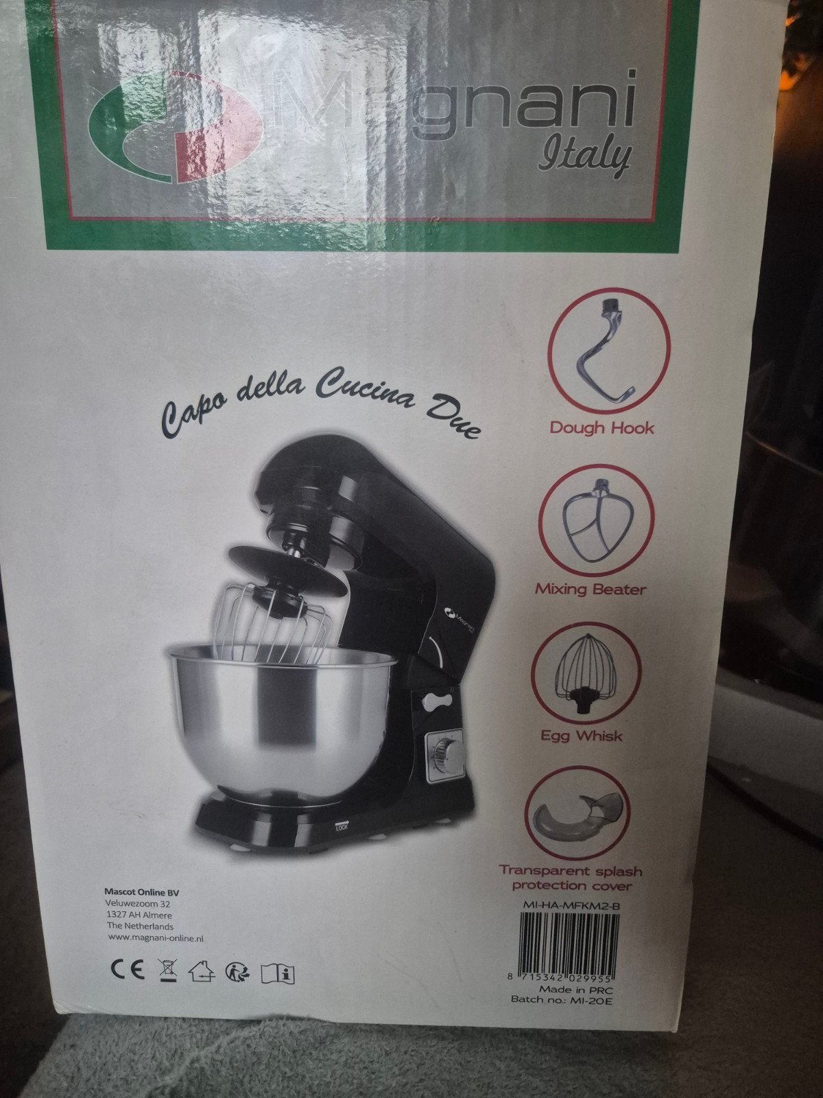 Magnani Italy Keukenmachine Pro - 1000W, 5L RVS kom, Witgoed en Apparatuur, Keukenmixers, 4 liter of meer, Ophalen, Zo goed als nieuw