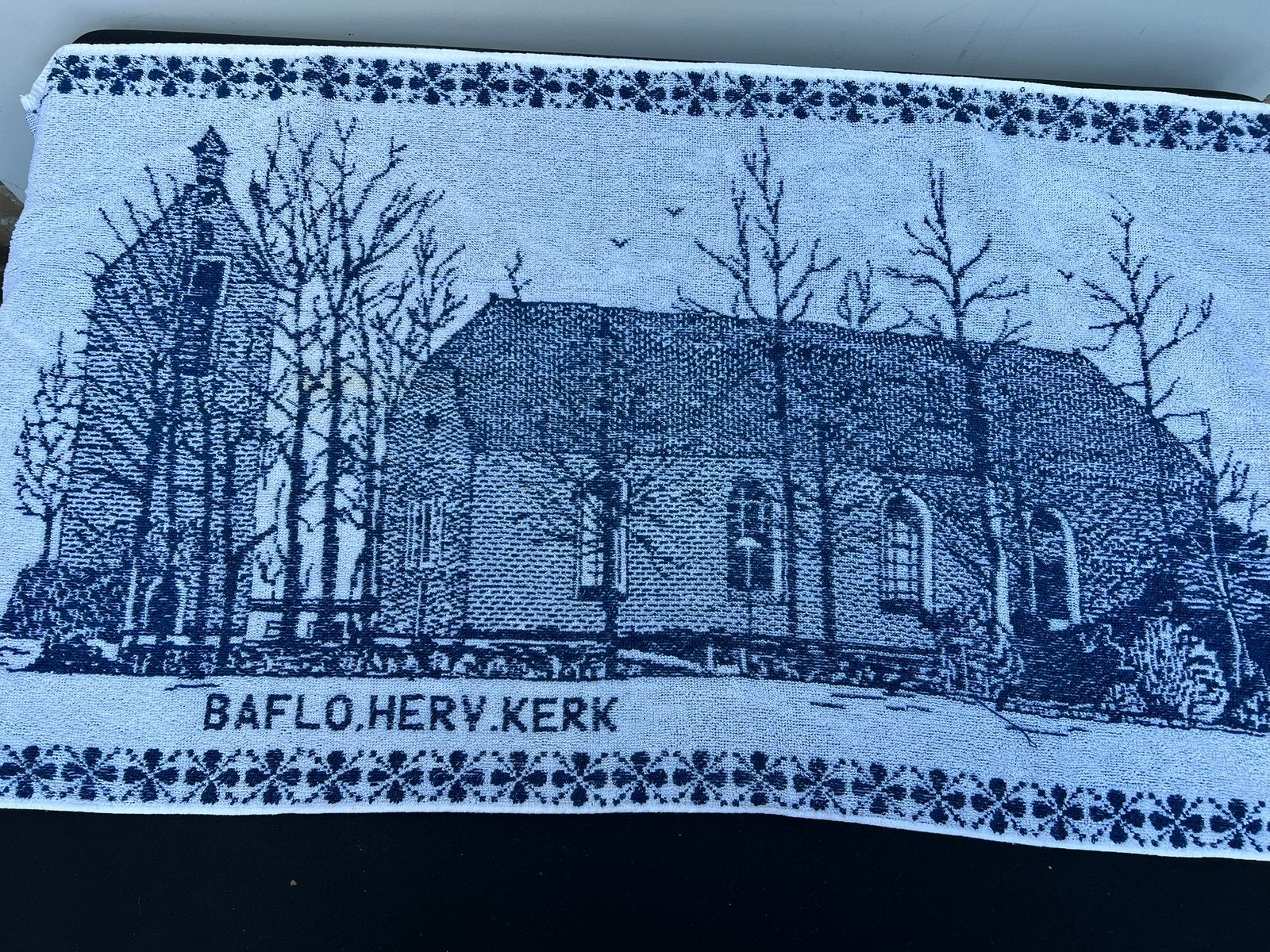 Te Koop Vintage Handdoek Baflo Herv. Kerk, Ophalen of Verzenden, Gebruikt