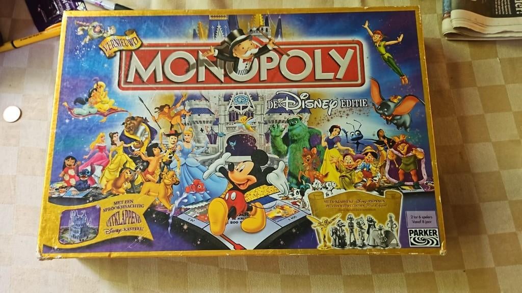 bordspel Monopoly Disney 3d kasteel Monopolie mist 2 krt, Vijf spelers of meer, Ophalen of Verzenden, Nieuw, Monopoly