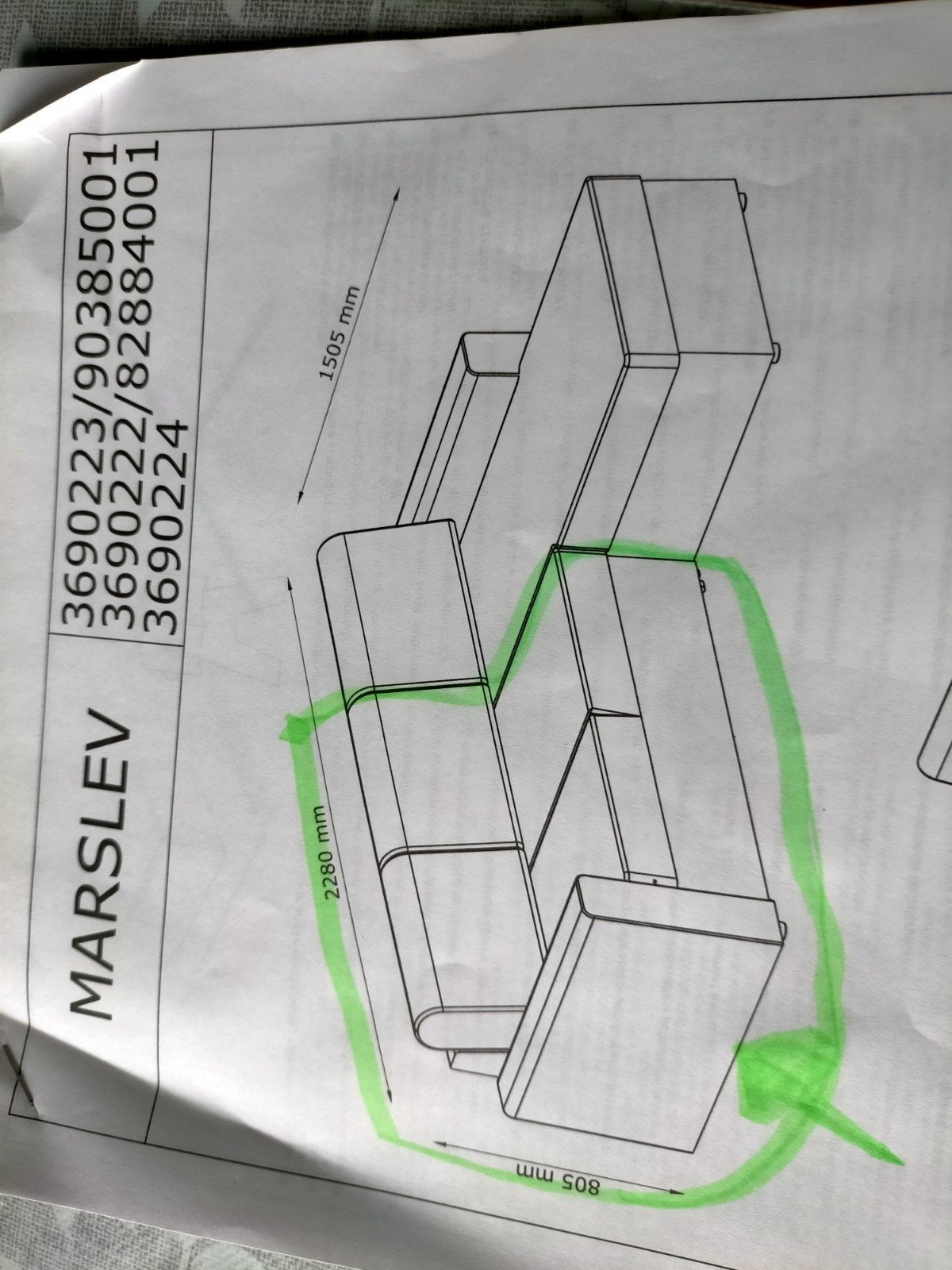 Nieuw bankdeel Marslev - moet nog gemonteerd worden, Ophalen, Hoekbank, Nieuw, 75 tot 100 cm