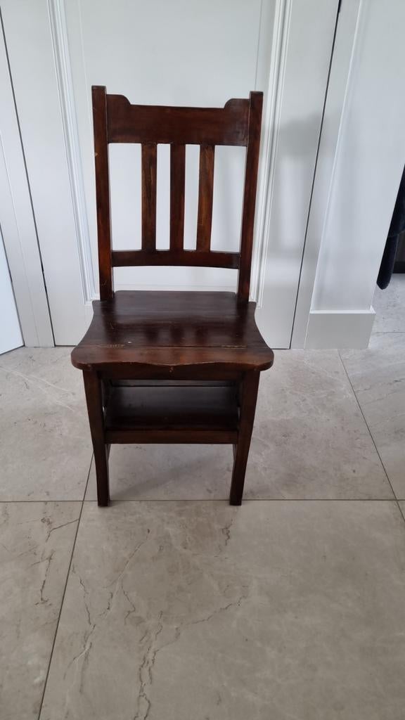 Houten bibliotheek stoel/trapje, Ophalen
