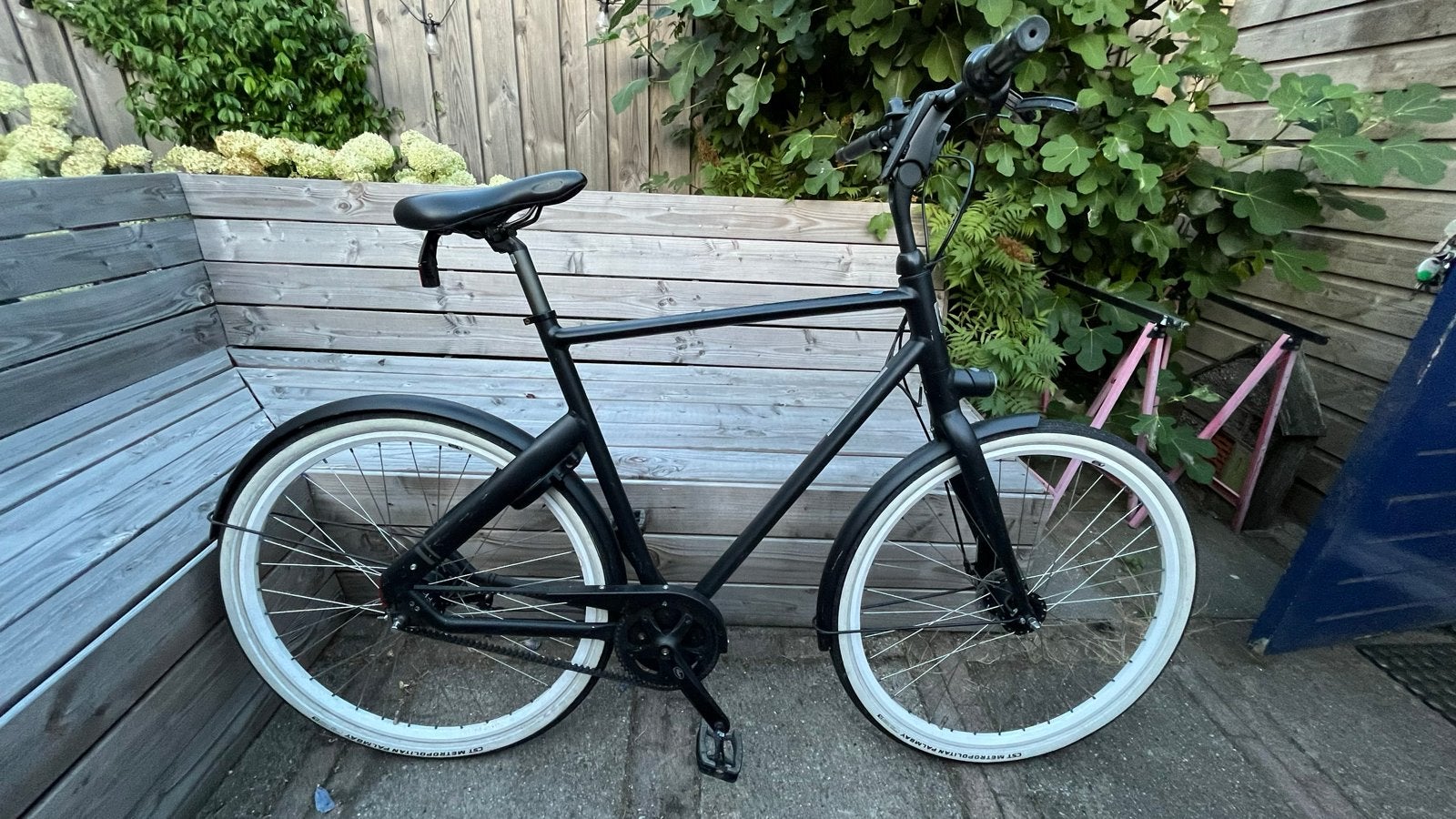 Zwarte Cortina Blau herenfiets, frame 61cm, Fietsen en Brommers, Versnellingen, Zo goed als nieuw, 61 tot 65 cm, Trommelrem