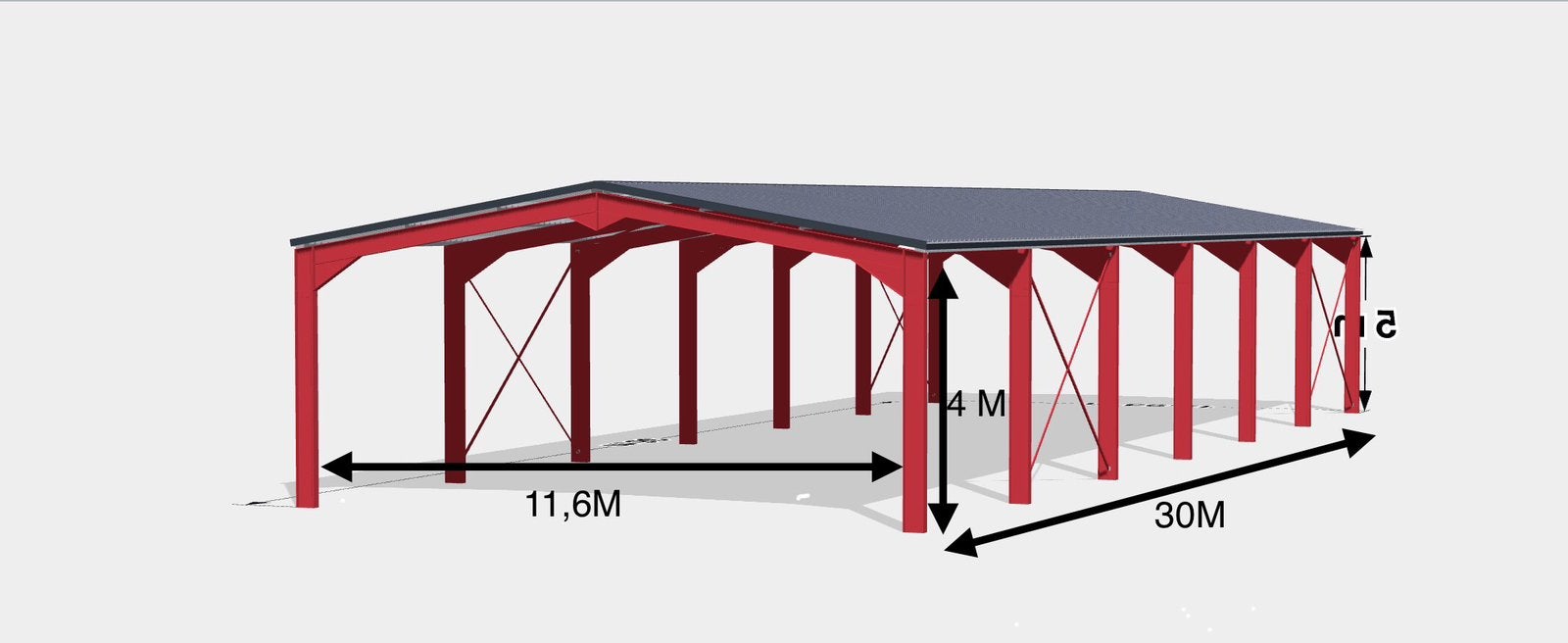 Nieuwe staalconstructie loods / garage 11,6 x 30 m, Eén persoon, Overige typen