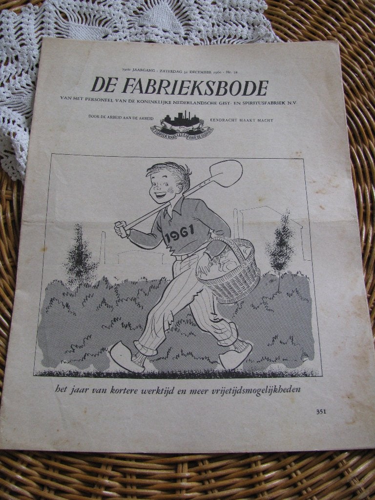 Gist & Spiritus fabriek Delft * Fabrieksbode * 31.12.1960, Ophalen of Verzenden, Gelezen