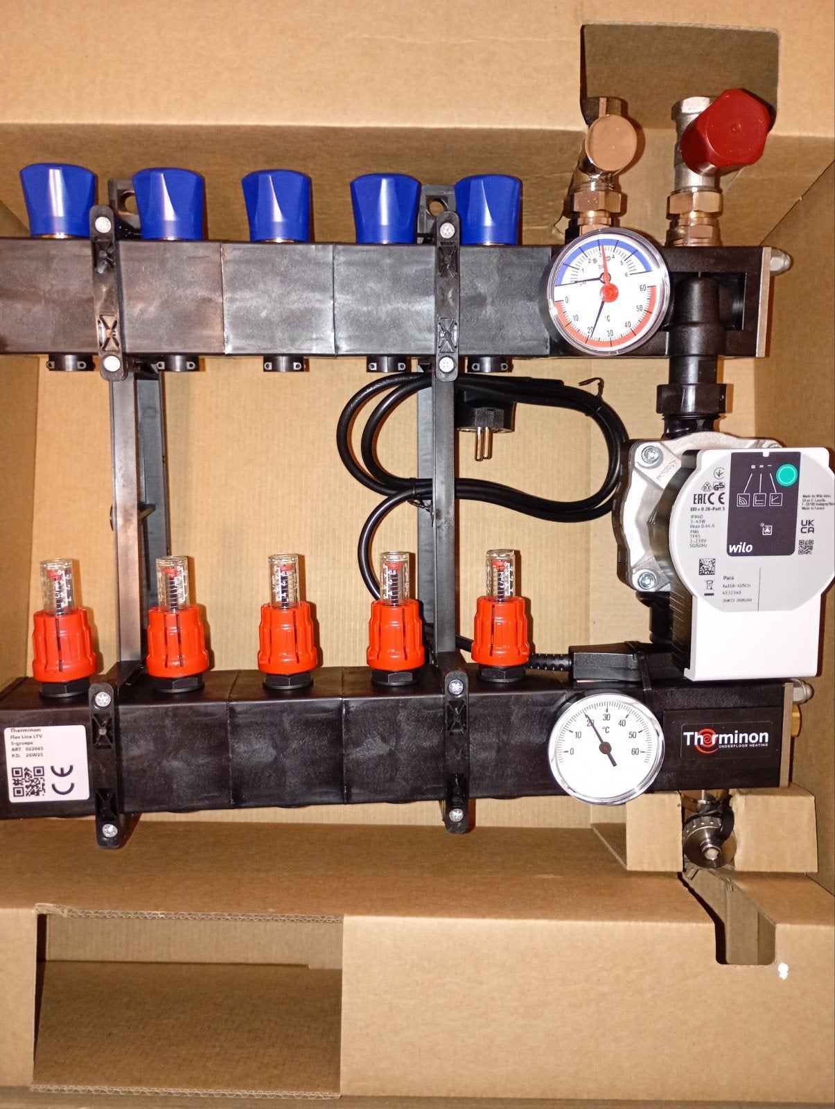 Therminon Flex Line LTV Verdeler 5-groeps met Wilo pomp, Doe-het-zelf en Verbouw, Minder dan 30 cm, Overige typen, Nieuw, Minder dan 60 cm
