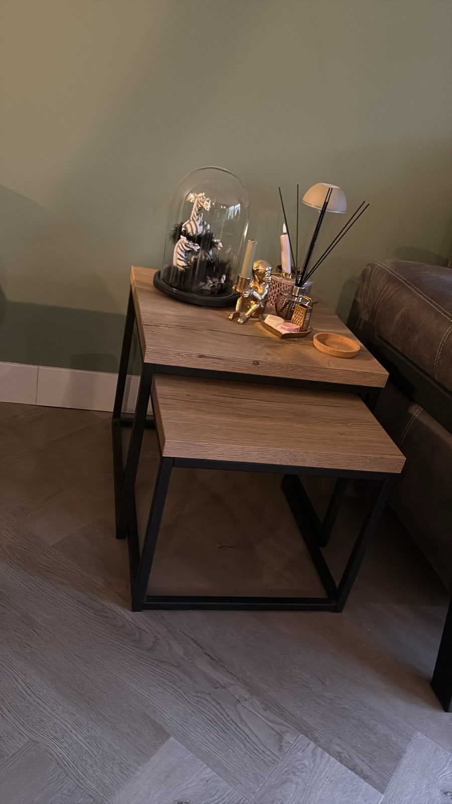 Houten bijzettafeltjes van Van de Bommel Meubels, Minder dan 55 cm, Vierkant, Zo goed als nieuw, Hout