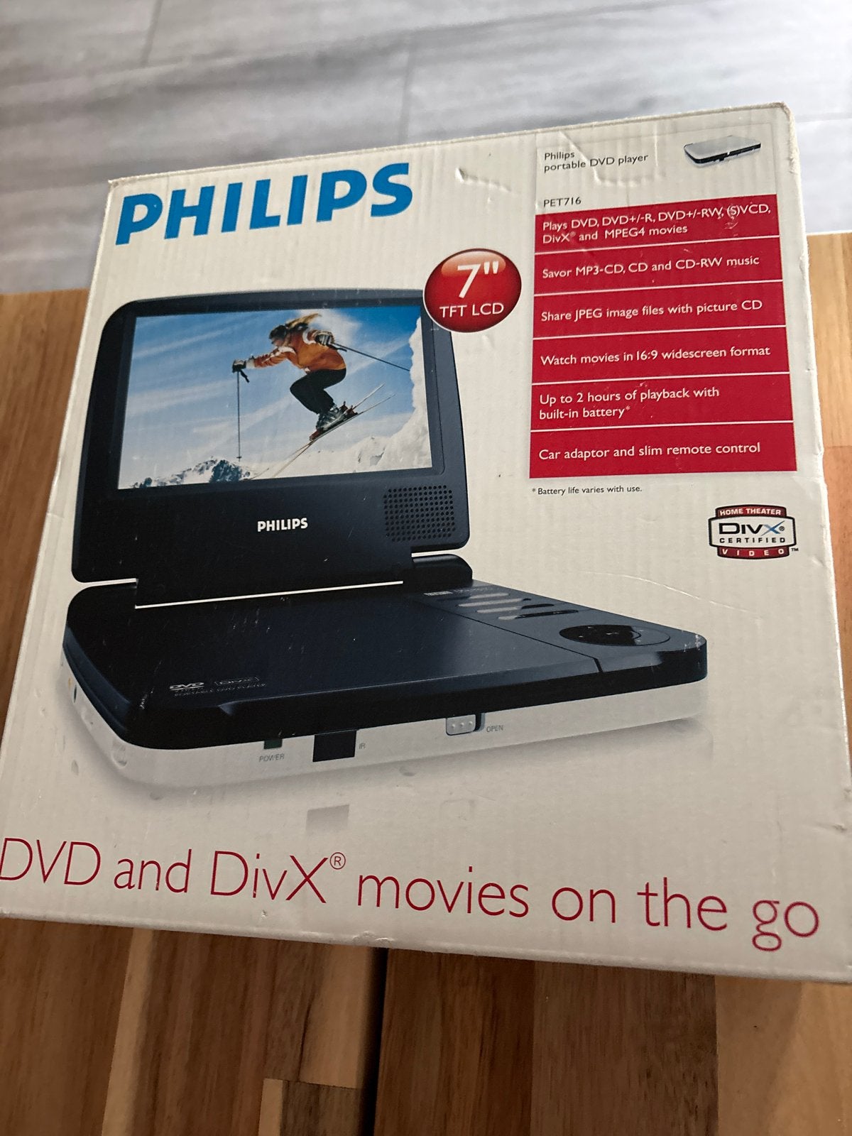 Philips PET716 Draagbare DVD-speler 7" TFT LCD, Philips, Gebruikt, Draagbaar, Ophalen