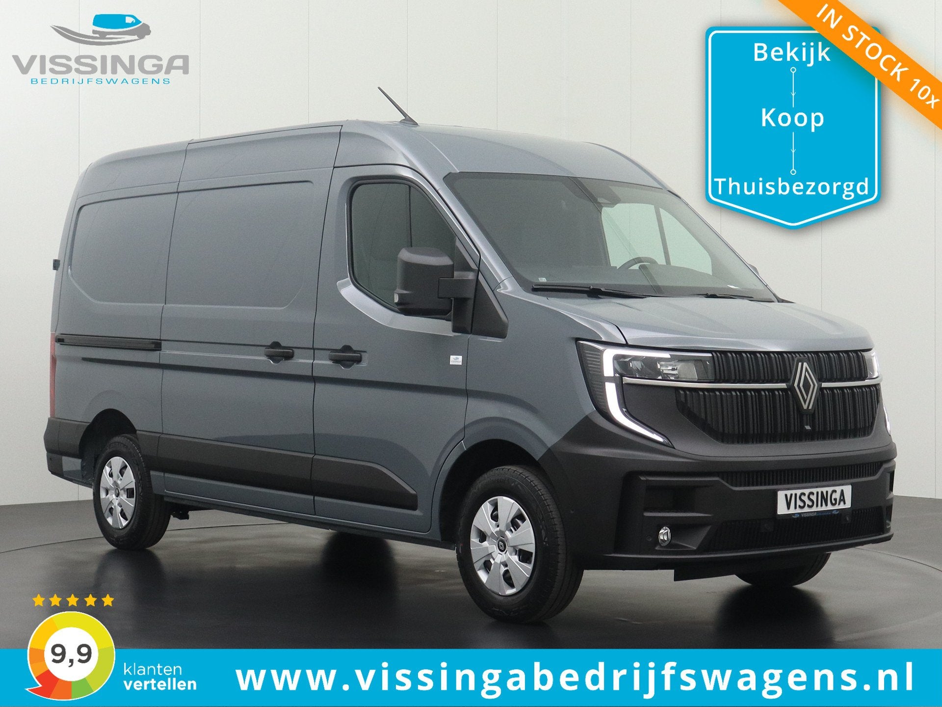 Renault Master L2H2 170 pk Extra Luxe Gris Urbain (grijs), 1998 cc, Stof, Euro 6, 4 cilinders