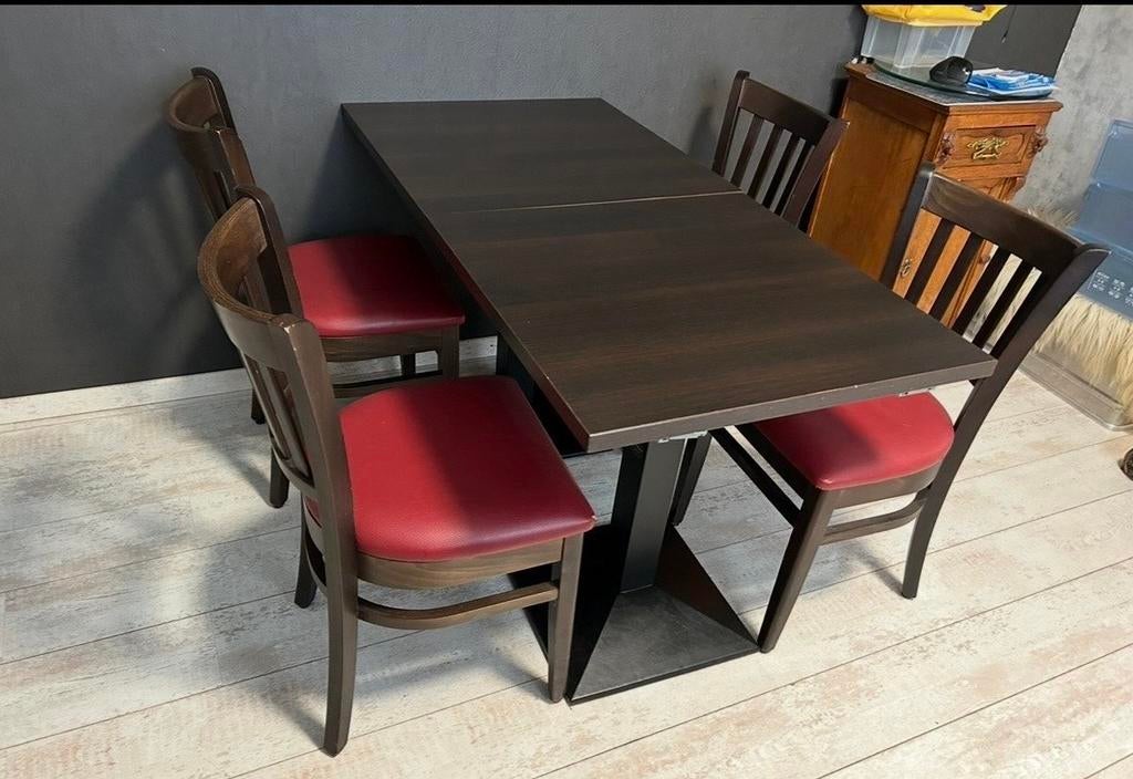 6 degelijke horeca stoelen - Rood/Bruin, Huis en Inrichting, Stoelen, Gebruikt, Vijf, Zes of meer stoelen, Hout, Rood, Ophalen