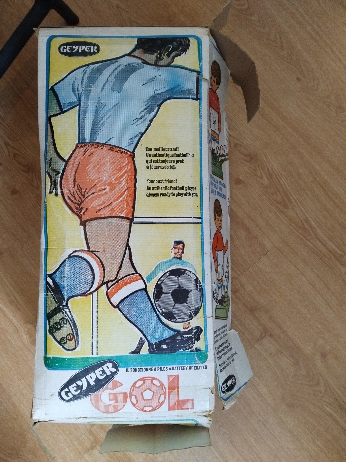 Vintage Geyper Gol Voetballer Pop - Batterij Aangedreven, Ophalen of Verzenden