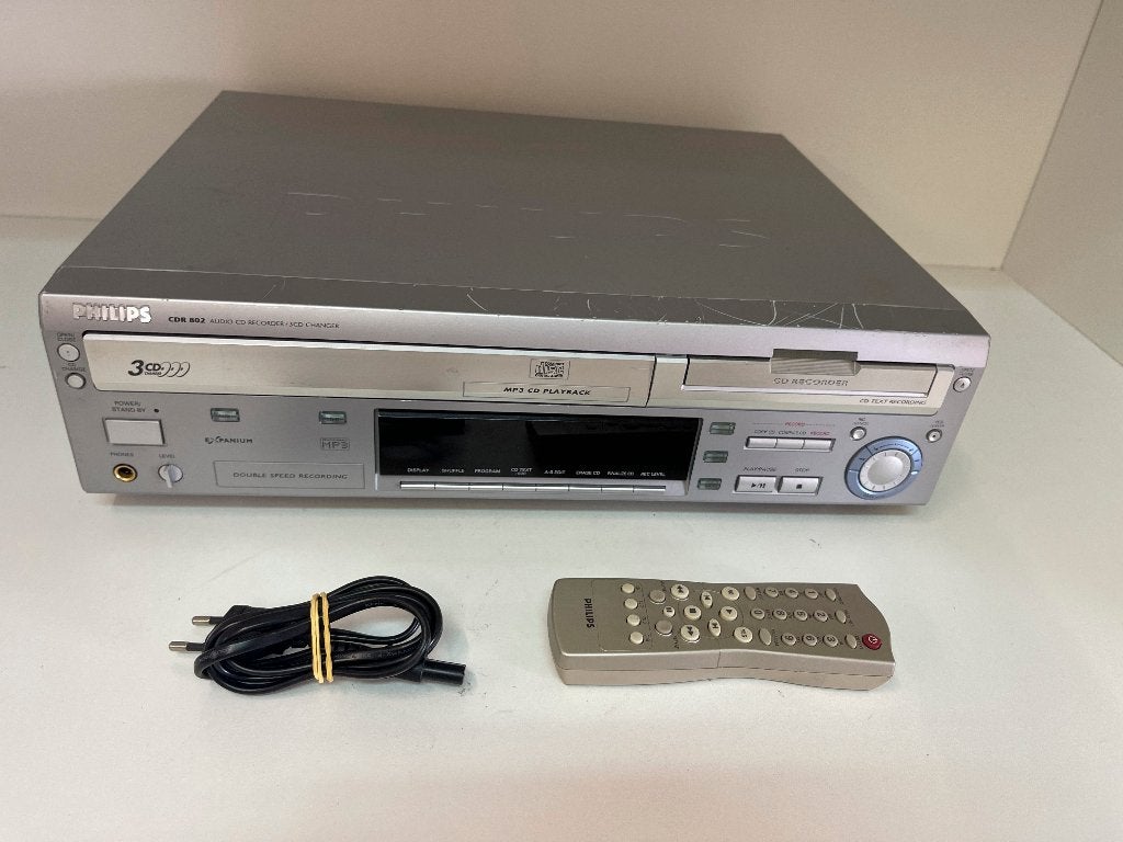 PHILIPS CDR802/00S 3CD speler + afstandsbediening, Philips, N, Ophalen of Verzenden, Philips