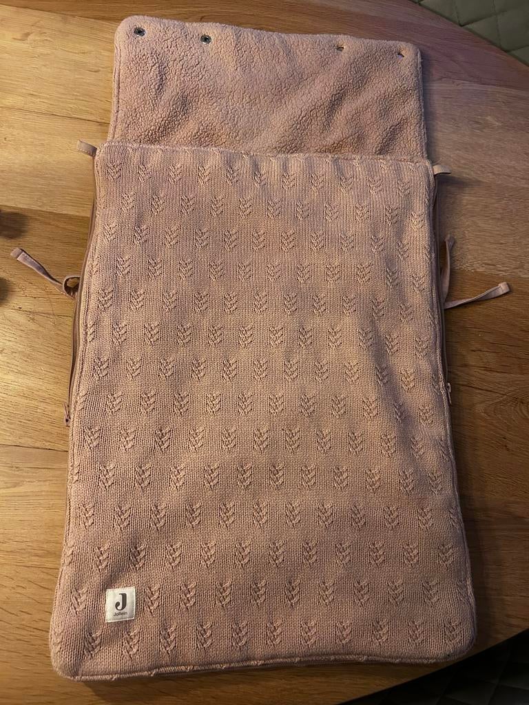 Jollein Voetenzak Autostoel Grain Knit Wild Rose, Autogordel, Zo goed als nieuw, 0 t/m 13 kg, Ophalen