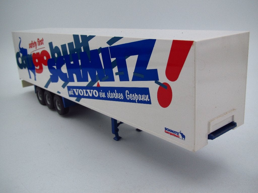 Tekno - Drie assige Kastentrailer '' Schmitz '' 1:50, Hobby en Vrije tijd, Ophalen of Verzenden, Zo goed als nieuw, Bus of Vrachtwagen