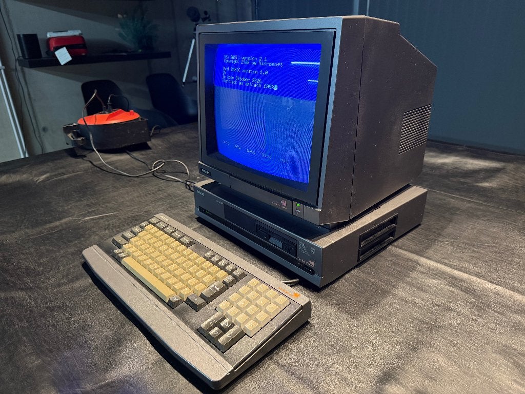 vintage computer Philips MSX 8250 incl monitor VS 0060, Computers en Software, Ophalen, PHILIPS MSX