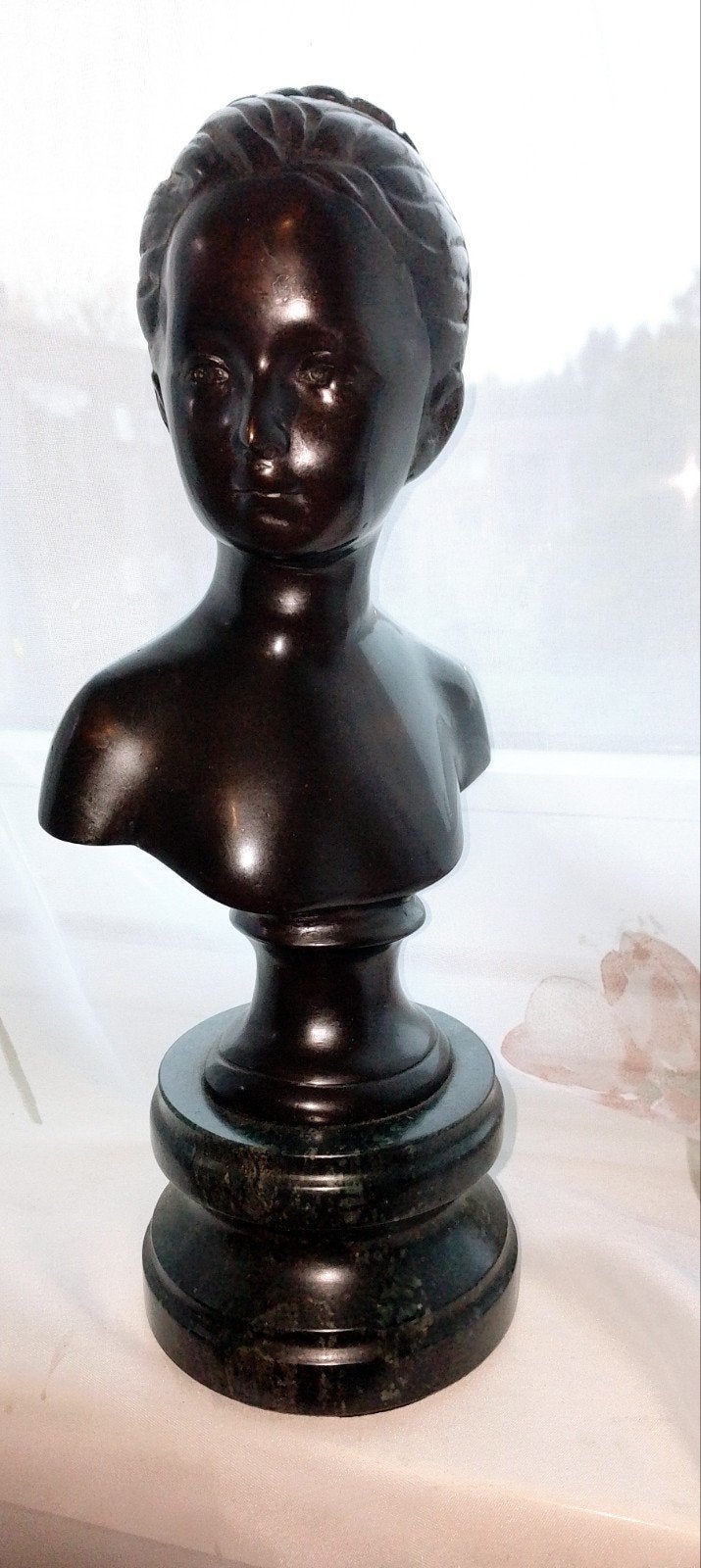 Bronzen buste van een dame, 29cm hoog, Overige onderwerpen, Buste, Ophalen of Verzenden, Brons