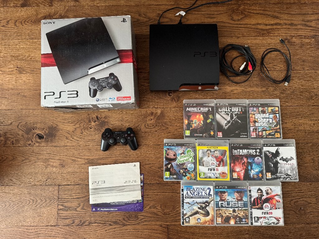 PlayStation 3 slim (PS3) + 1 originele controller + 10 games, Spelcomputers en Games, Met games, Ophalen of Verzenden, Zo goed als nieuw