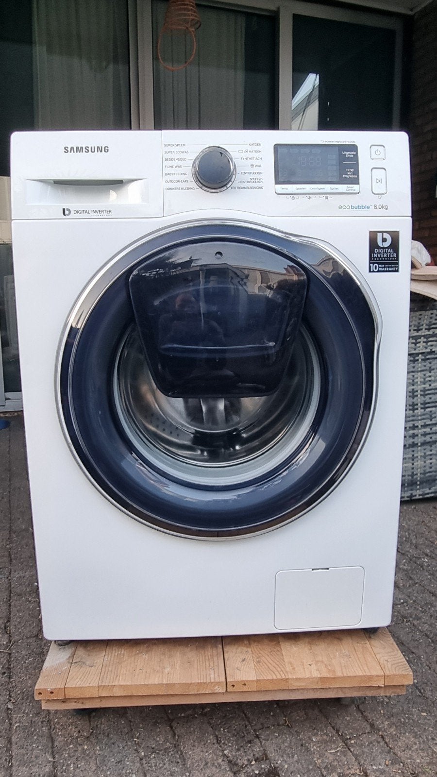 Samsung WW80K6404QW Wasmachine - Nieuw manchet voor deur, 8 tot 10 kg, Ophalen, 1200 tot 1600 toeren, 85 tot 90 cm