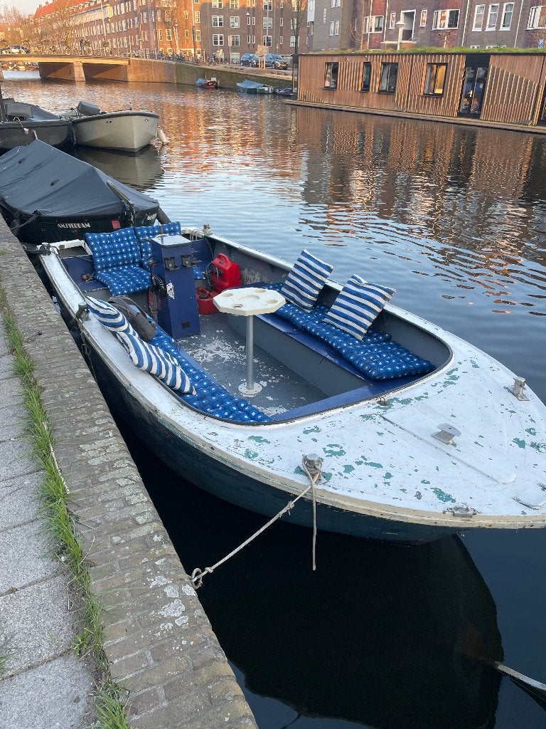 7m sloep met 15pk buitenboordmotor en geldig AMS vignet, Watersport en Boten, Ophalen, Overige materialen, Gebruikt, Afdekzeil
