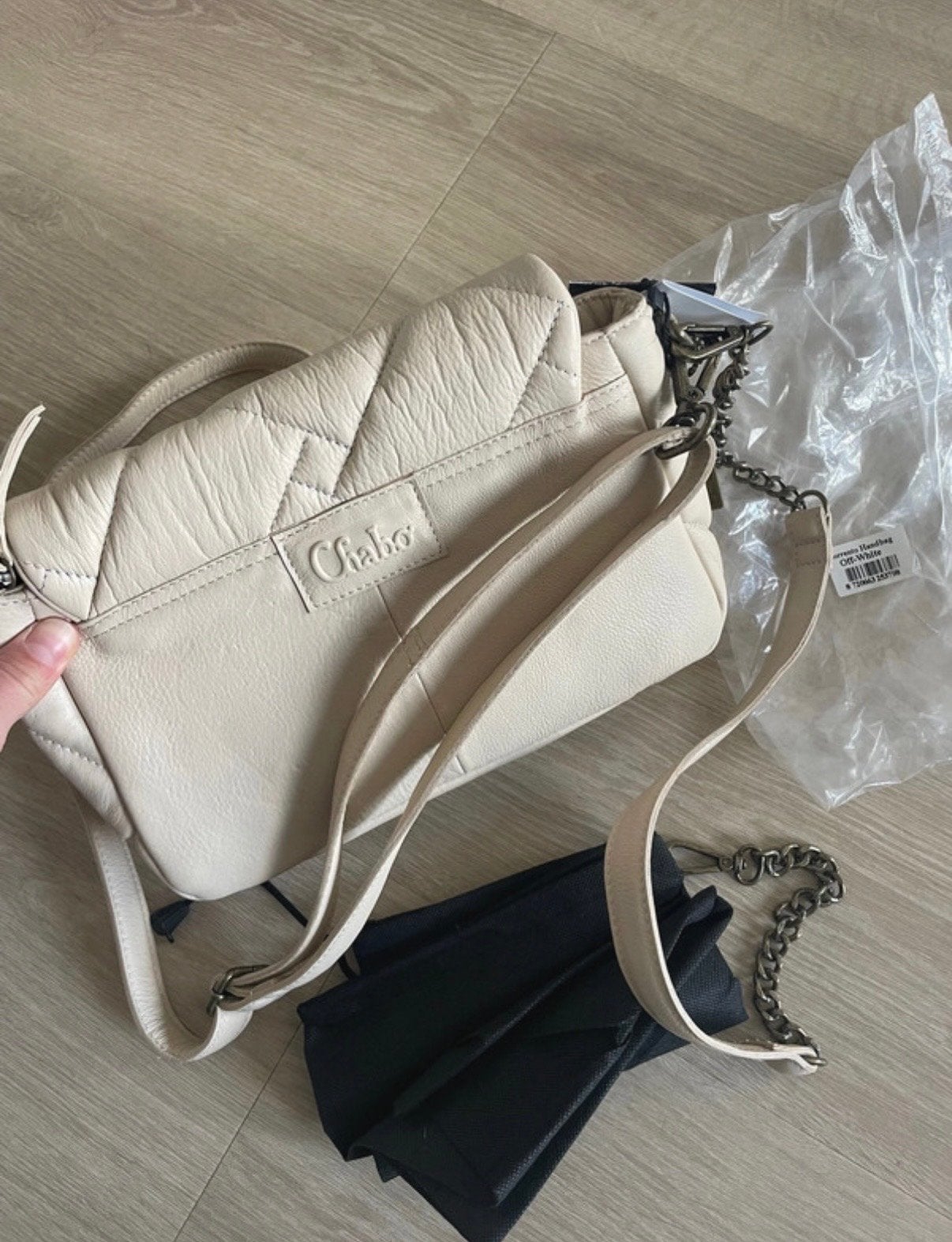Nieuwe Chabo leren tas - Off-white, Ophalen of Verzenden, Nieuw, Beige, Schoudertasje
