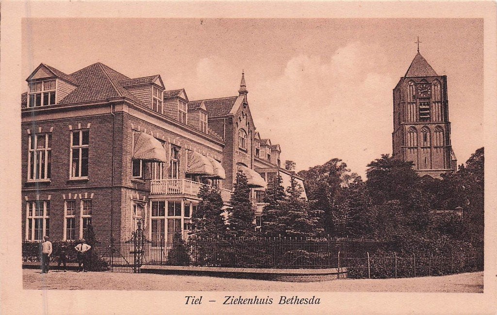 Tiel - Ziekenhuis Bethesda (oude kaart), Ophalen of Verzenden, 1920 tot 1940, Ongelopen, Gelderland