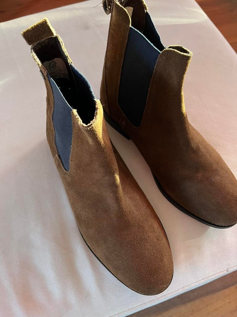 Suèdelook lage bruine dameslaarsjes Jodhpurs mt 42, Kleding | Dames, Ophalen, Zo goed als nieuw, Bruin
