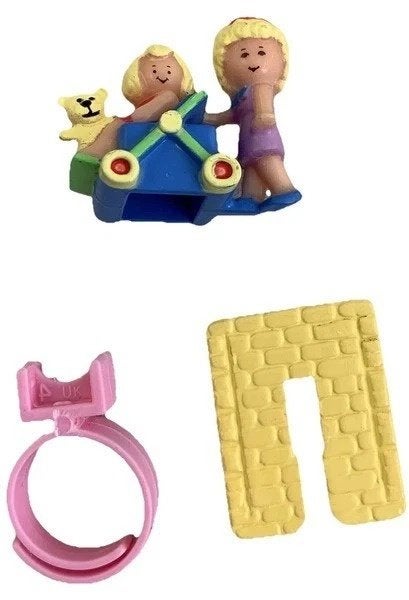 Polly Pocket Kinderwagen En Baby Ring Vintage Bluebird 1990
