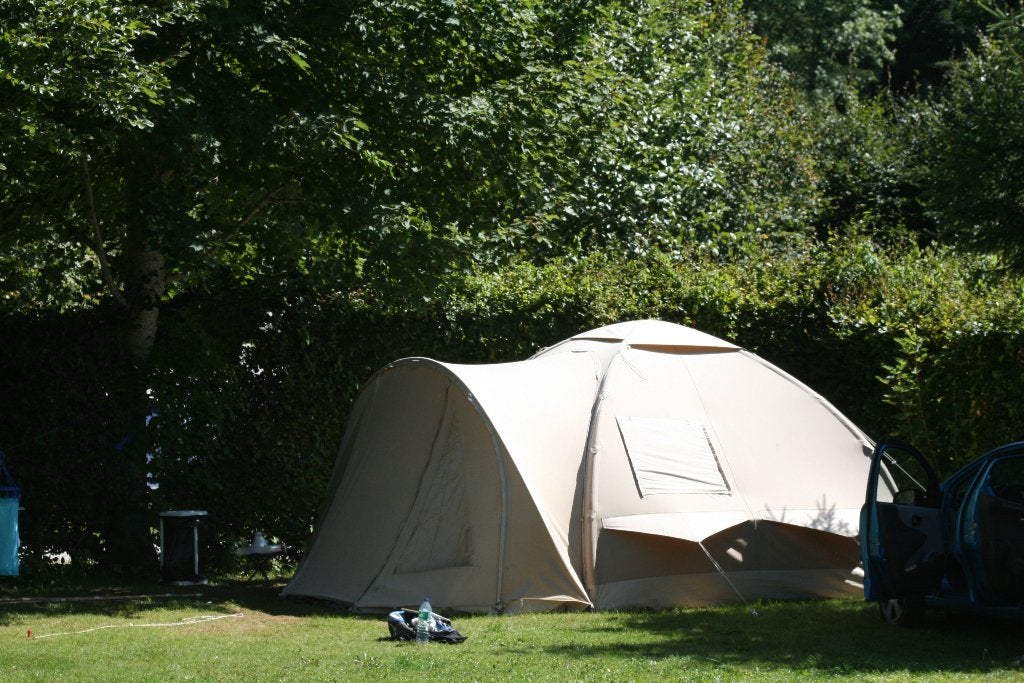 Karstentent 3x3m beige met voortent, Caravans en Kamperen, Tenten, Ophalen, Gebruikt, Tot en met 4