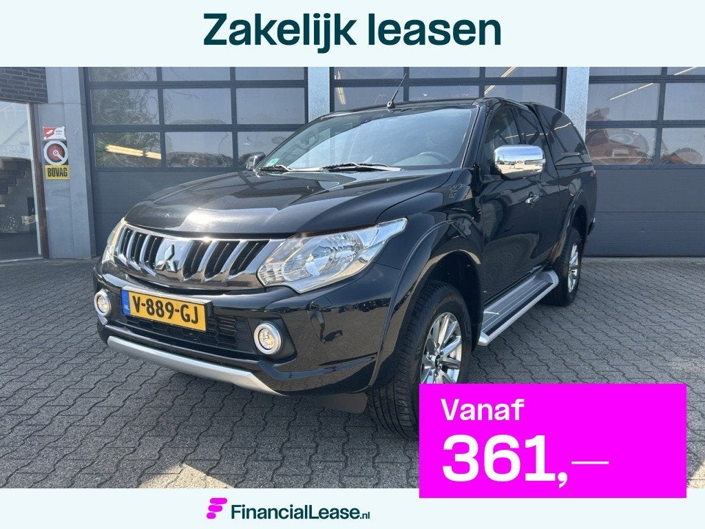 Mitsubishi L200 2.4 DI-D 181pk Club Cab 4WD Intense, Stof, Gebruikt, Zwart, 4 cilinders