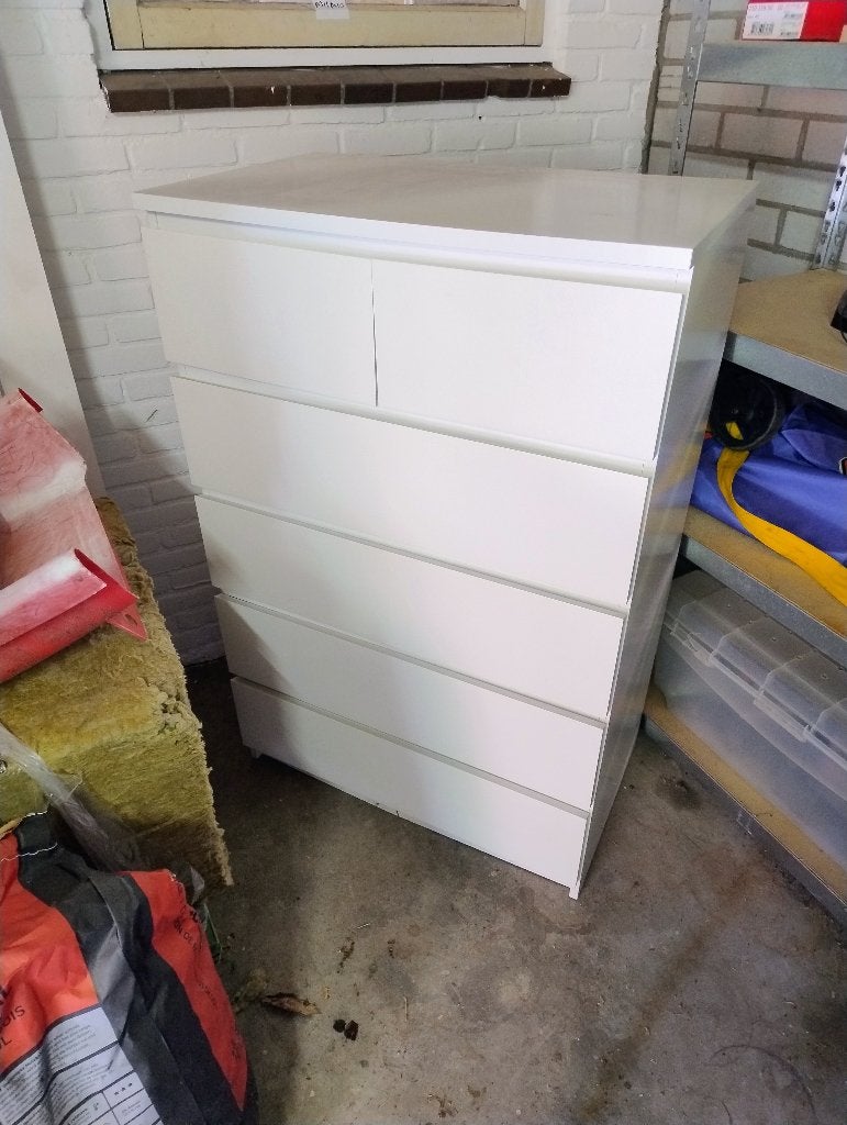 Malm Ladekast 6 lades, Huis en Inrichting, Kasten | Ladekasten, Ophalen, Gebruikt, 100 tot 150 cm, 5 laden of meer