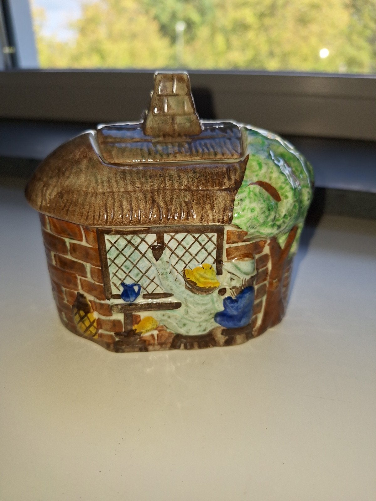 Vintage Radford England Handgeschilderd Cottage Theepot, Ophalen of Verzenden