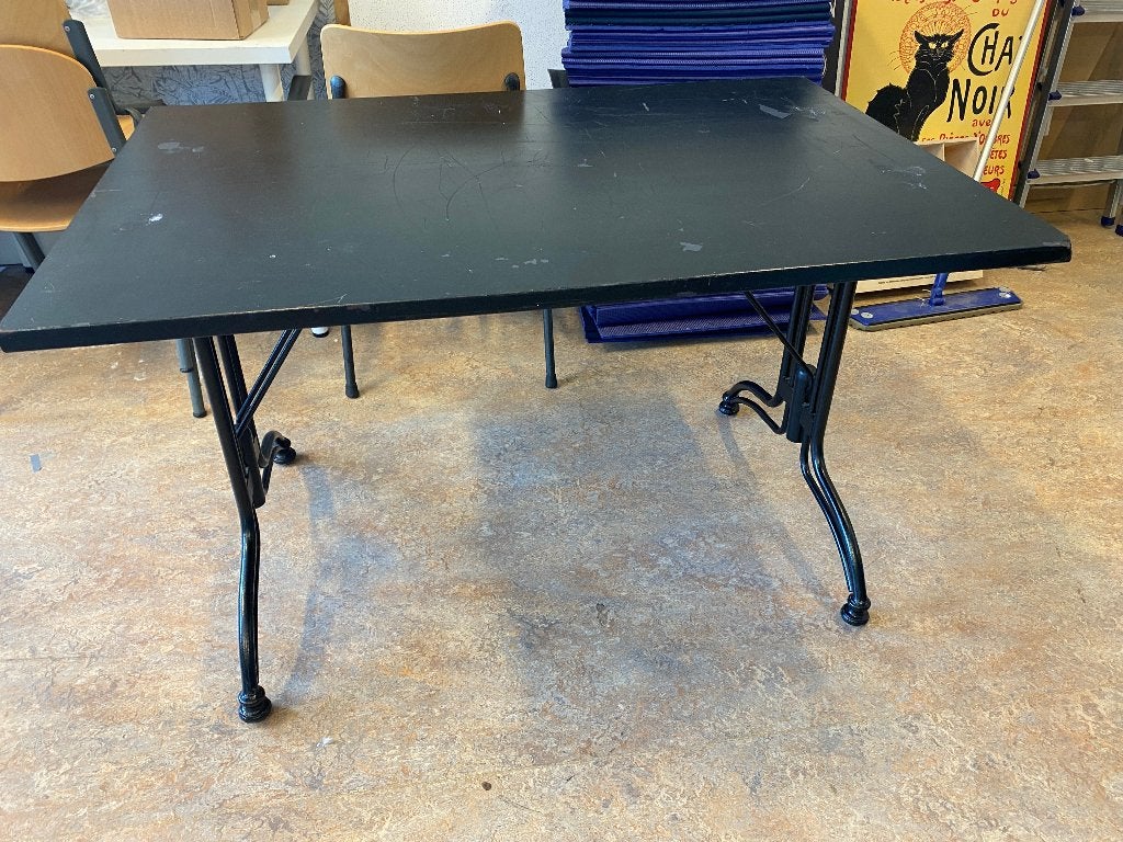 8 tafels  (inklapbaar) solide, staal/mass. hout á € 25,-p/st, Ophalen, Gebruikt, 100 tot 150 cm, Teakhout