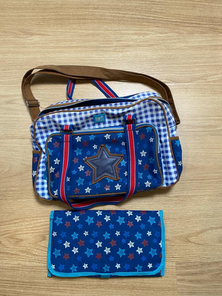 Luiertas Lief lifestyle met sterrenprint en verschoonmatje, Kinderen en Baby's, Ophalen of Verzenden, Gebruikt, Schoudertas