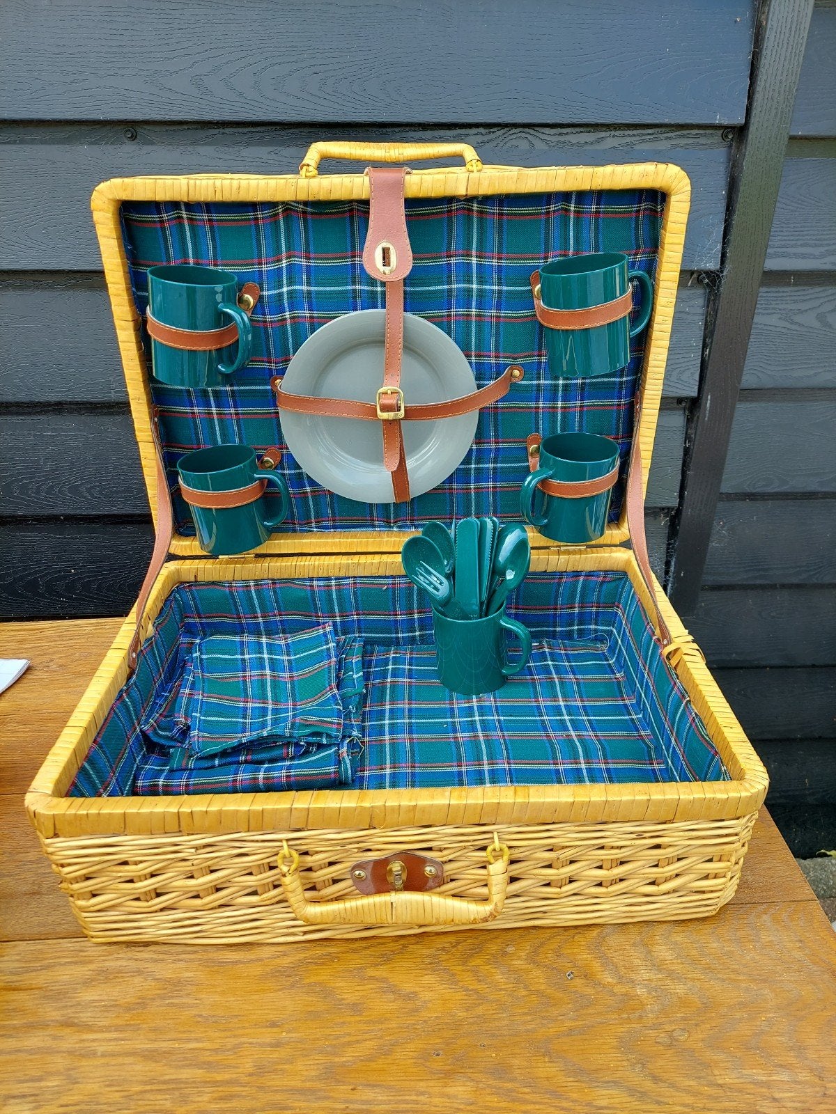 rieten picknickmand rotan picknick mand, Ophalen of Verzenden, Zo goed als nieuw