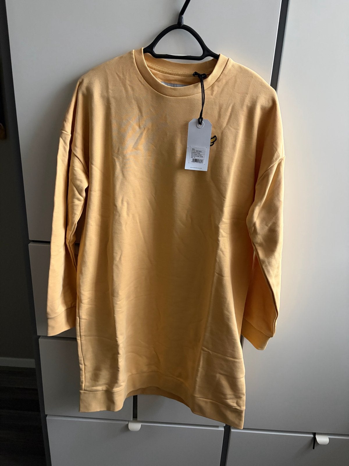 Lyle & Scott Sweatshirt Jurk - Zacht Goud Geel, Maat 38/40 (M), Geel, Nieuw, Ophalen of Verzenden