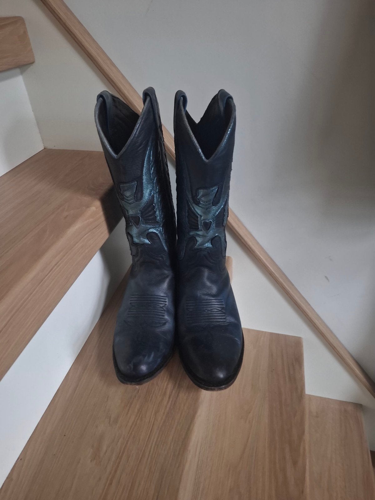dames cowboy laarzen maat 38 Sendra blauwe laarzen, Blauw, Ophalen of Verzenden, Gedragen, Hoge laarzen