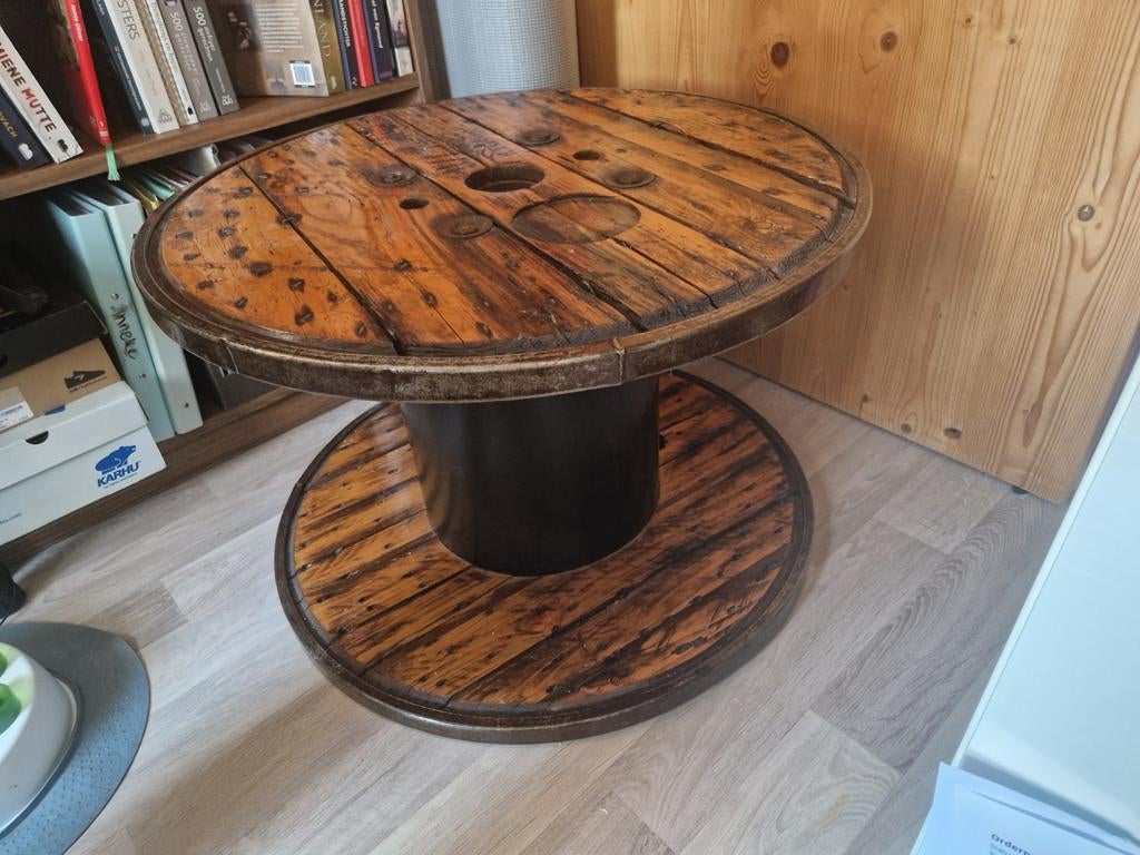 Salontafel haspel, Gebruikt, Rond, 50 tot 100 cm, Minder dan 50 cm