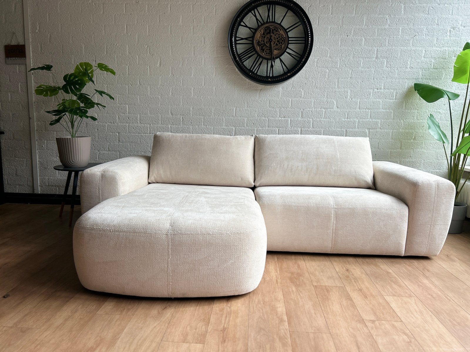 De Bommel Hoekbank Beige | Z.G.A.N. Retourmodel | €795, Luxe, Hoekbank, 75 tot 100 cm, Ophalen of Verzenden