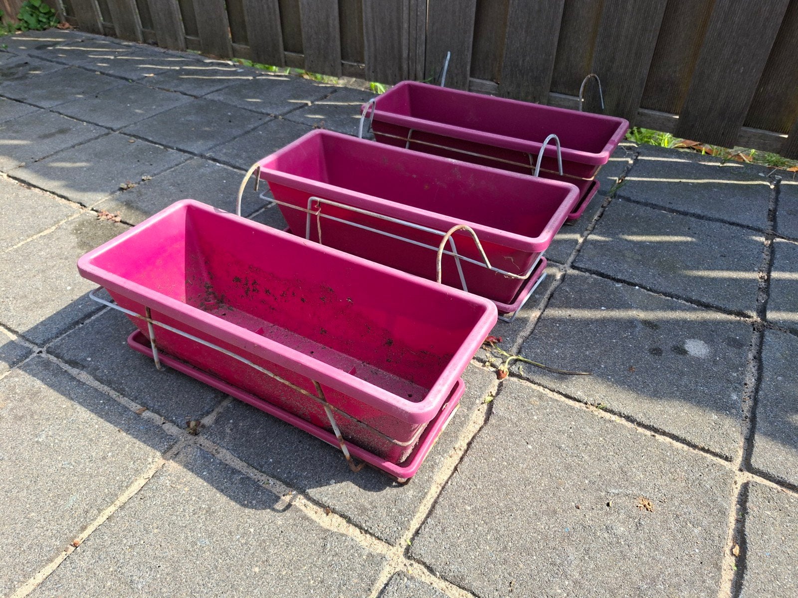 3x Elho plantenbak 50 x 20 cm roze, Ophalen, Kunststof, Gebruikt, Minder dan 30 cm