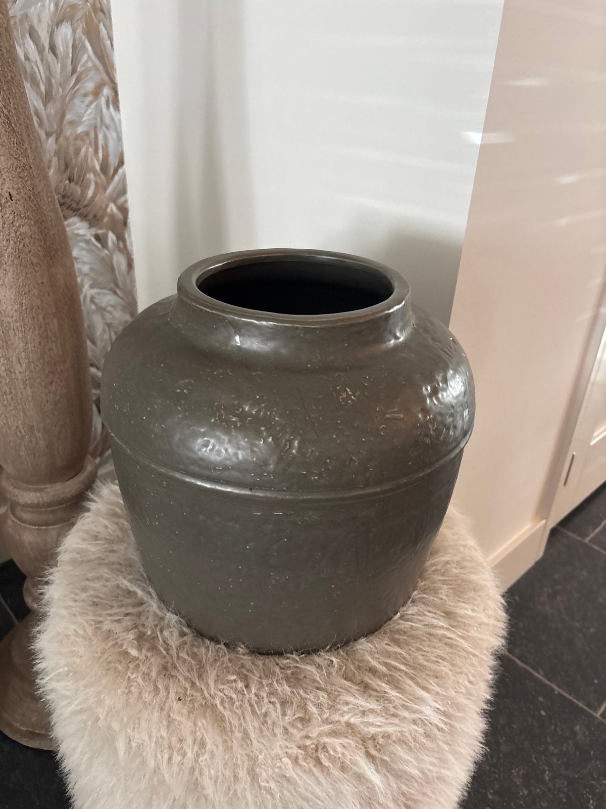 Riverdale pot taupe kleur, Ophalen, Gebruikt, Overige kleuren, Met patroon/structuur