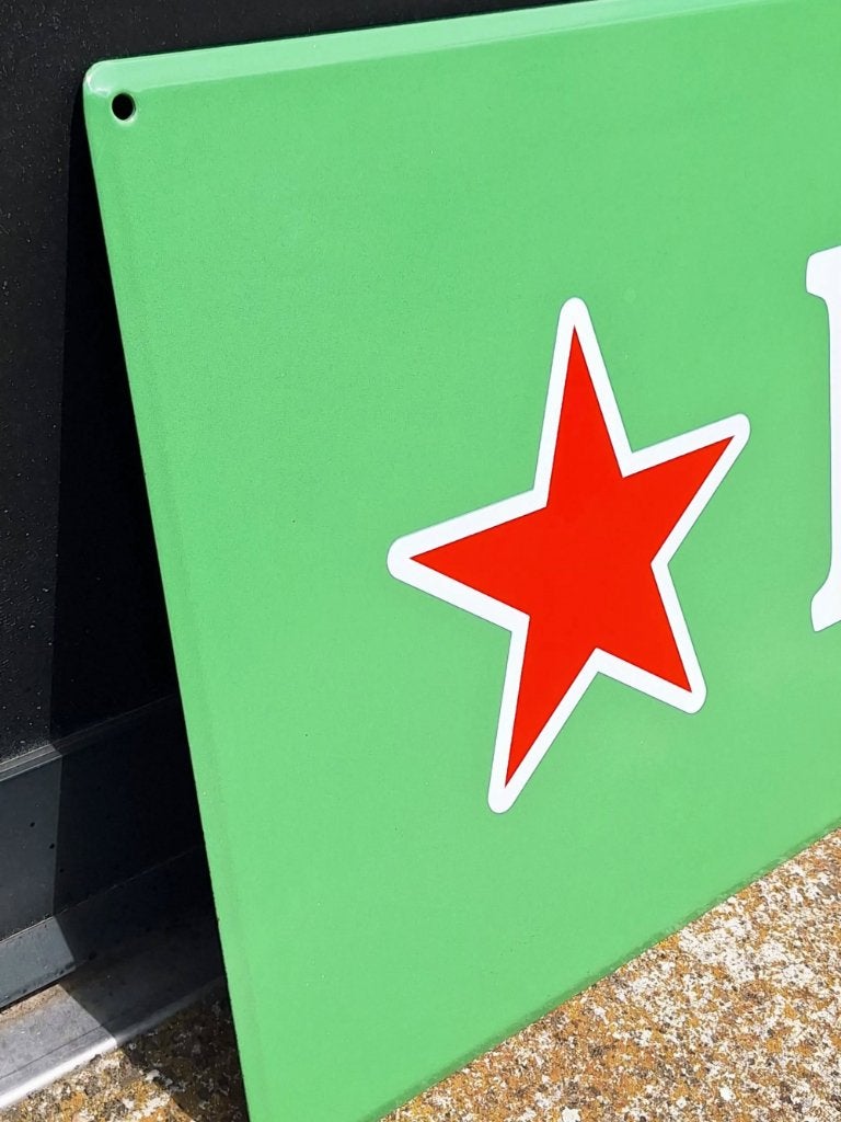 Vintage XXL emaille reclamebord Heineken Bier🍺, Verzamelen, Ophalen, Reclamebord, Gebruikt, .